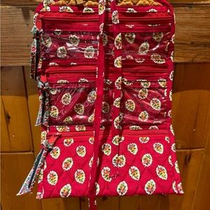Vera Bradley RedLeaf Floral Travel Jewelry Roll.